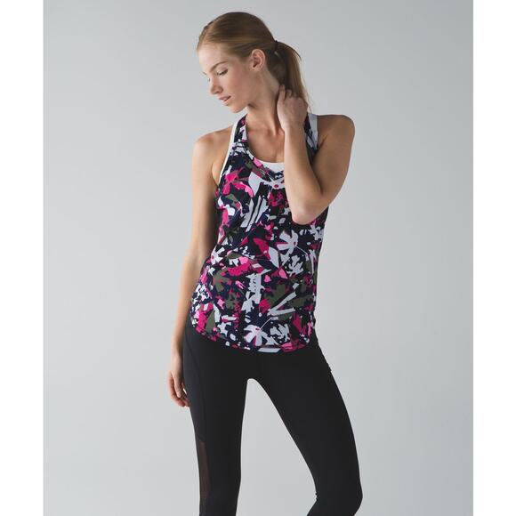 Lululemon Fast Lane Singlet in Pop Cut Boom Juice Multi Size 6 - Picture 1 of 4